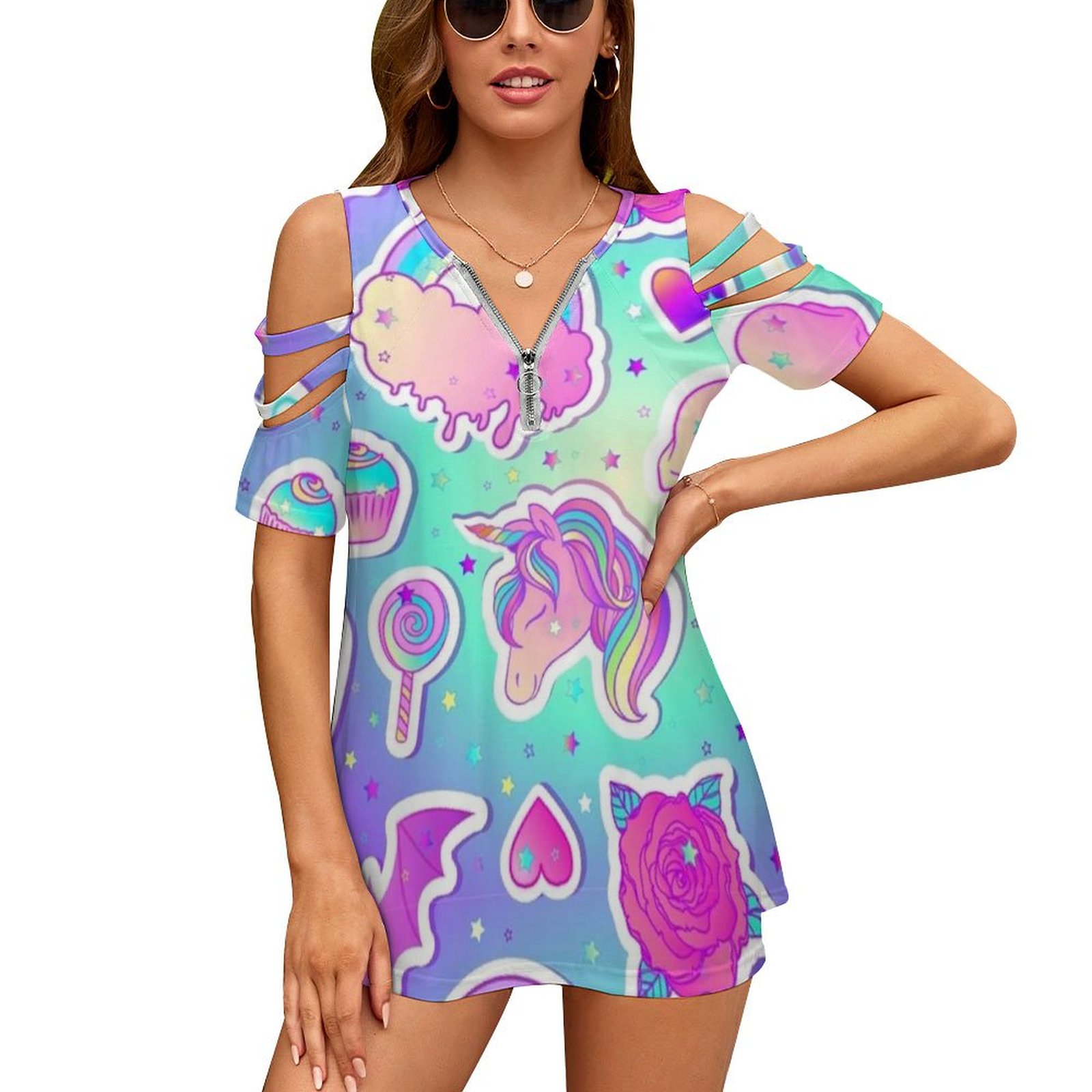 Women'S Accessories In The 90S - Adesivos de arco-íris camiseta feminina nova