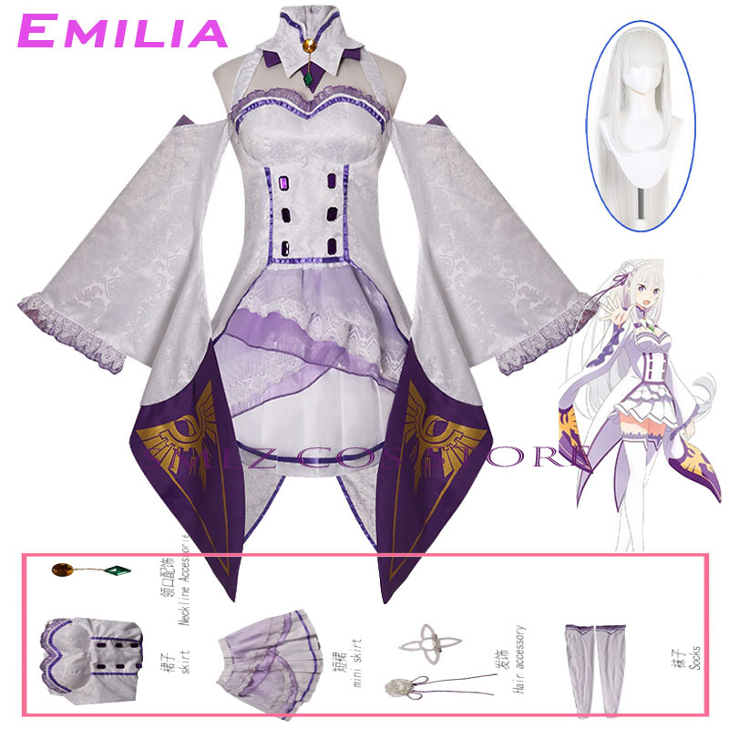 Women Accessories Set - Fantasia de Cosplay Emilia do Anime