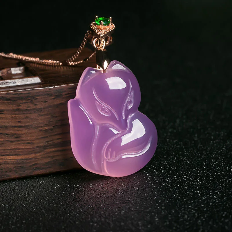 Women Accessories For Hand - Colar pingente de ágata roxa natural,