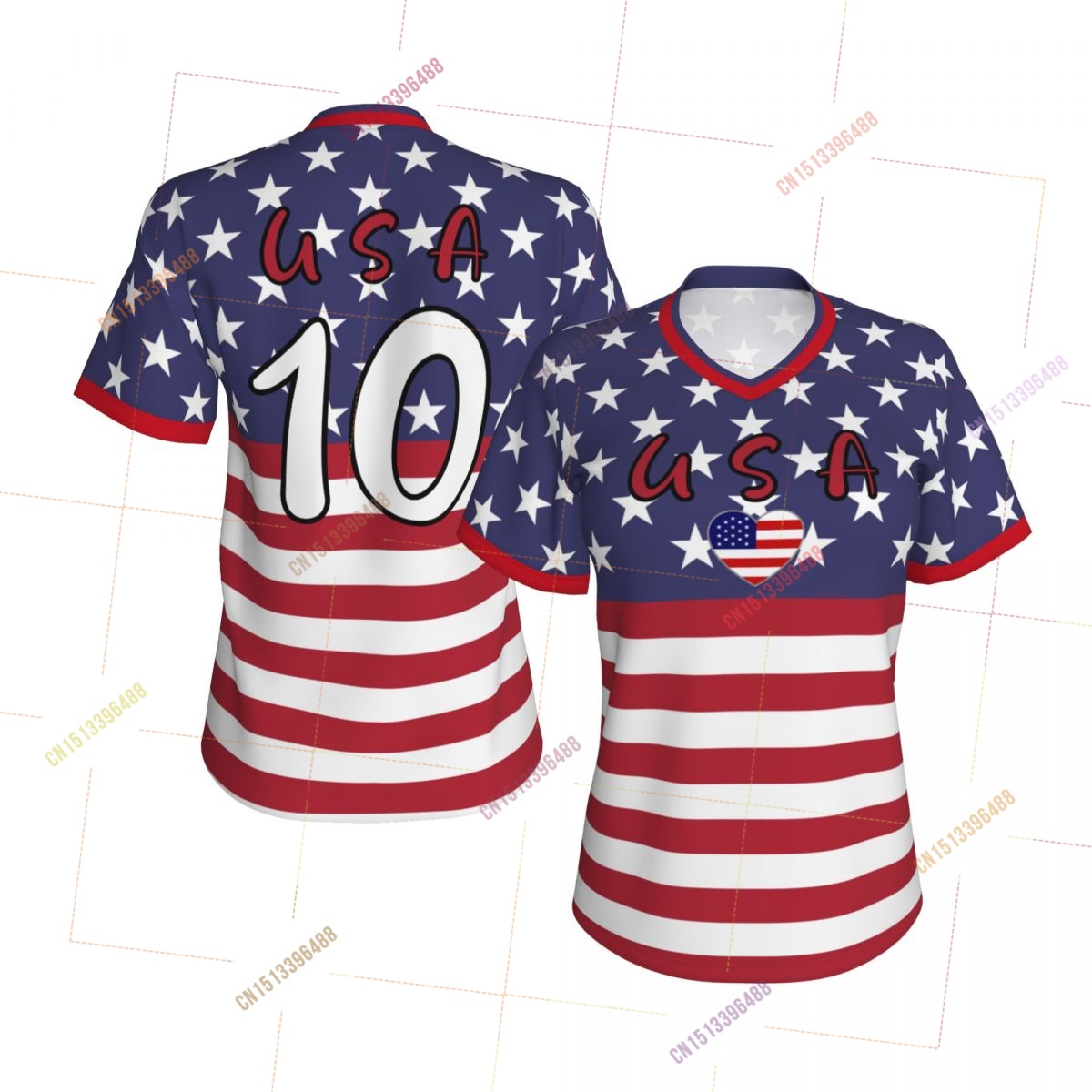 Women Accessories Usa - Camisetas Femininas Patrióticas com Bandeira dos