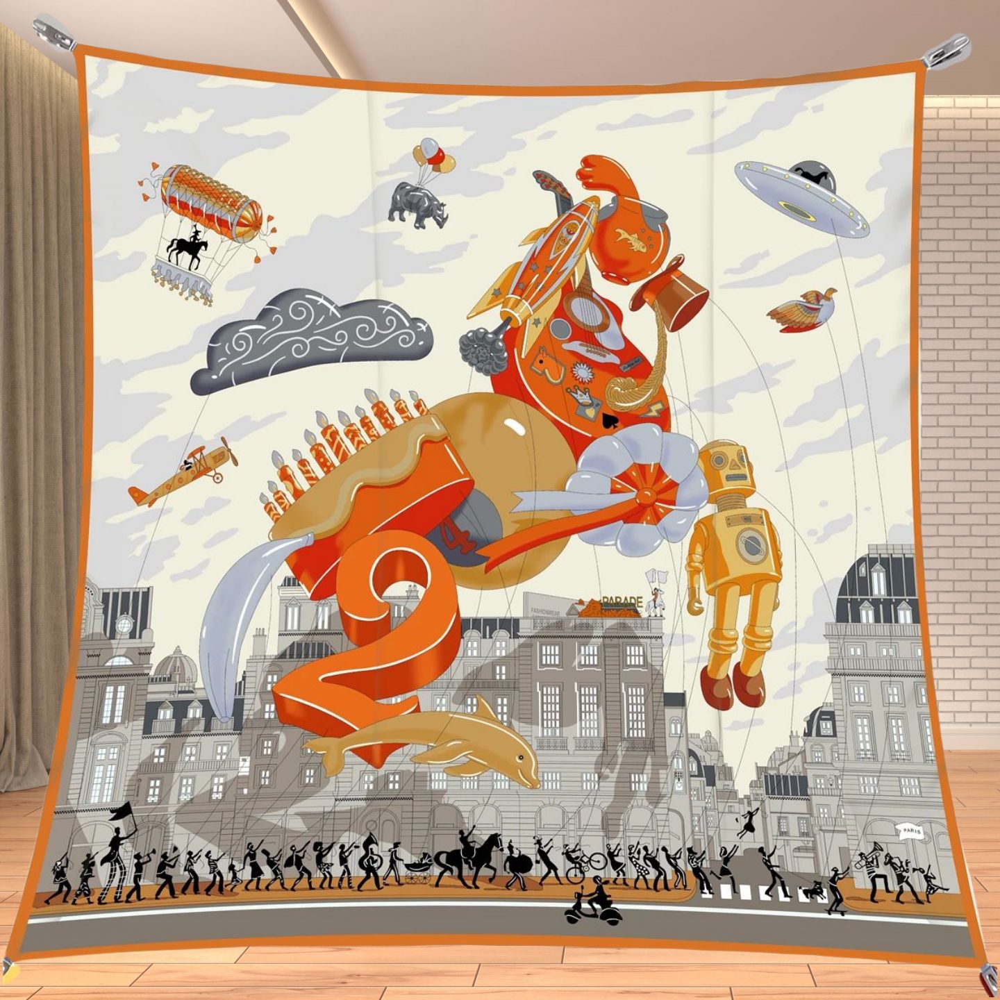 Women'S Vacation Accessories - Lenço Quadrado de Seda Twill de