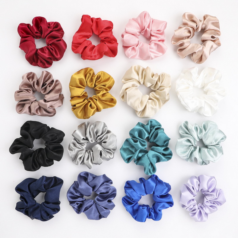 Hair Tie Velvet - Coreia cor sólida cetim scrunchies para