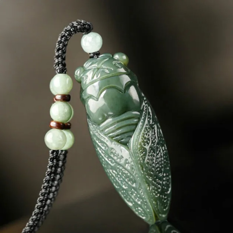 Natural Hetian Jade Cicada Col - Women Accessories For Hand avaliação e preço