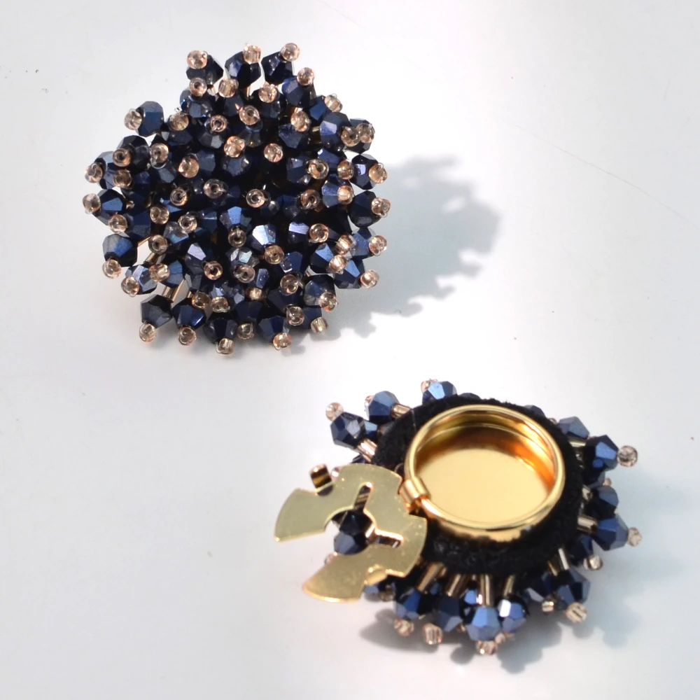 2 pçs elegante botão cobre art - Women Accessories Jewelry avaliação e preço