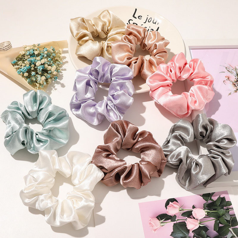 Coreia cor sólida cetim scrunc - Hair Tie Velvet avaliação e preço