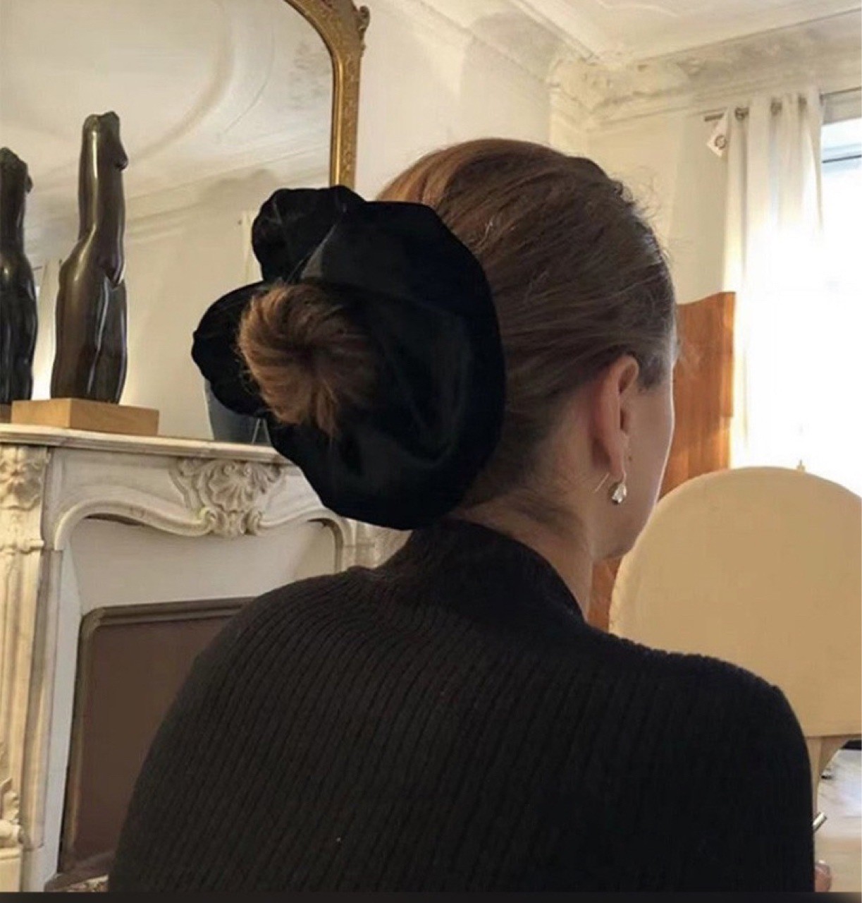 Oversize preto veludo scrunchi - Hair Tie Velvet avaliação e preço