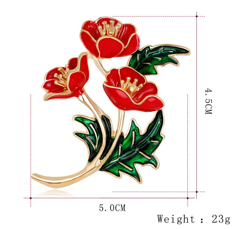 Broche de flor de papoula verm - Women'S Accessories Uk avaliação e preço