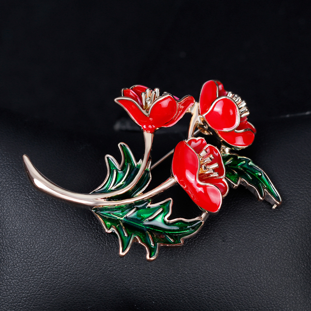 Broche de flor de papoula verm - Women'S Accessories Uk avaliação e preço